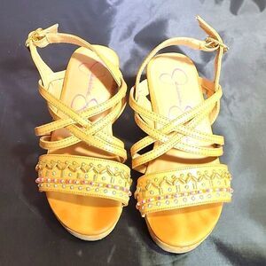 JESSICA SIMPSON LITTLE/BIG GIRL'S FALLON CORK-WRAPPED MIDSOLEWEDGE SANDAL SHOES